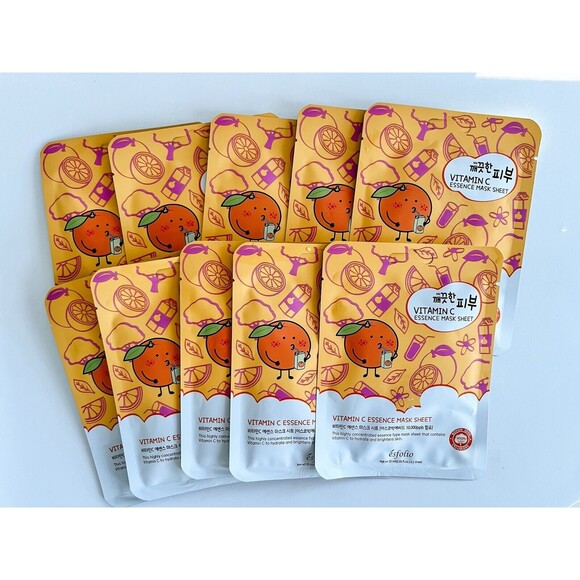 Esfolio Vitamin C Essence Mask Sheet (10 Sheets) Korean Skincare - Picture 1 of 5